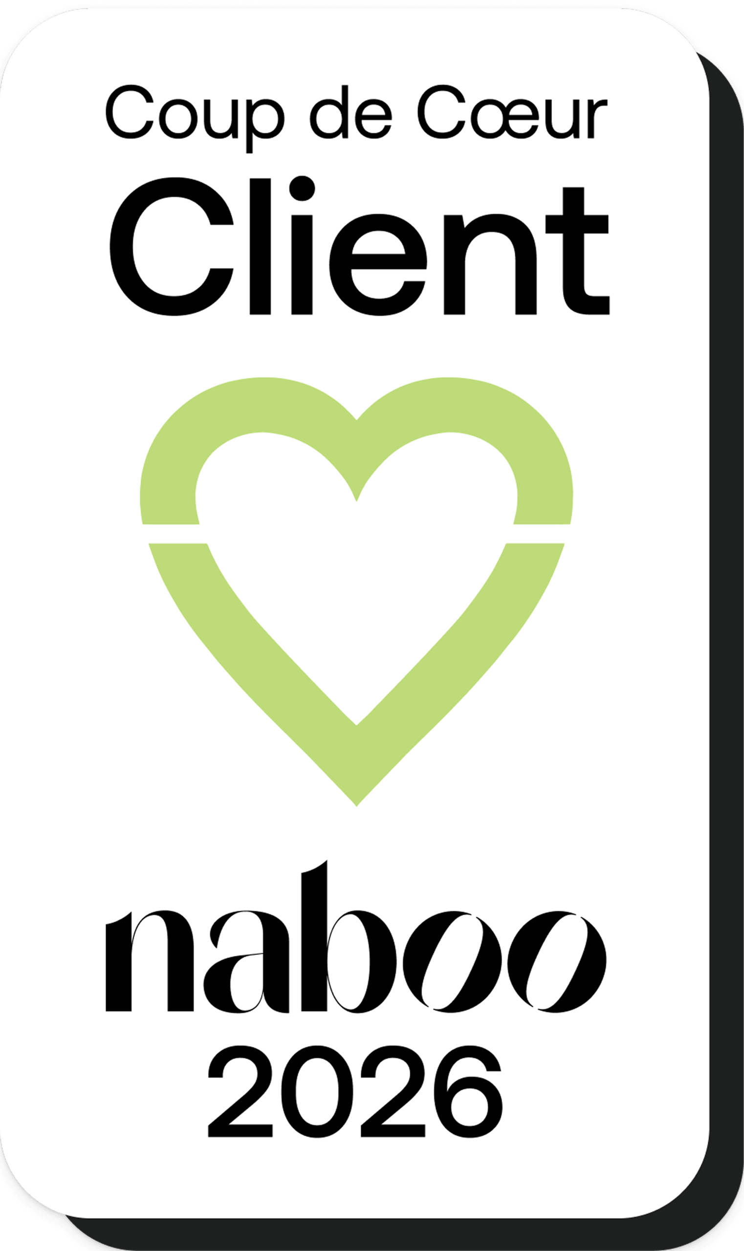 Badge Naboo Coup de Cœur Client 2026 - Hôtel Le Champlain La Rochelle